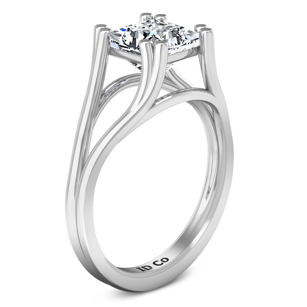 Solitaire Princess Cut Diamond Engagement Ring Bella 14K White Gold engagement rings imaginediamonds 