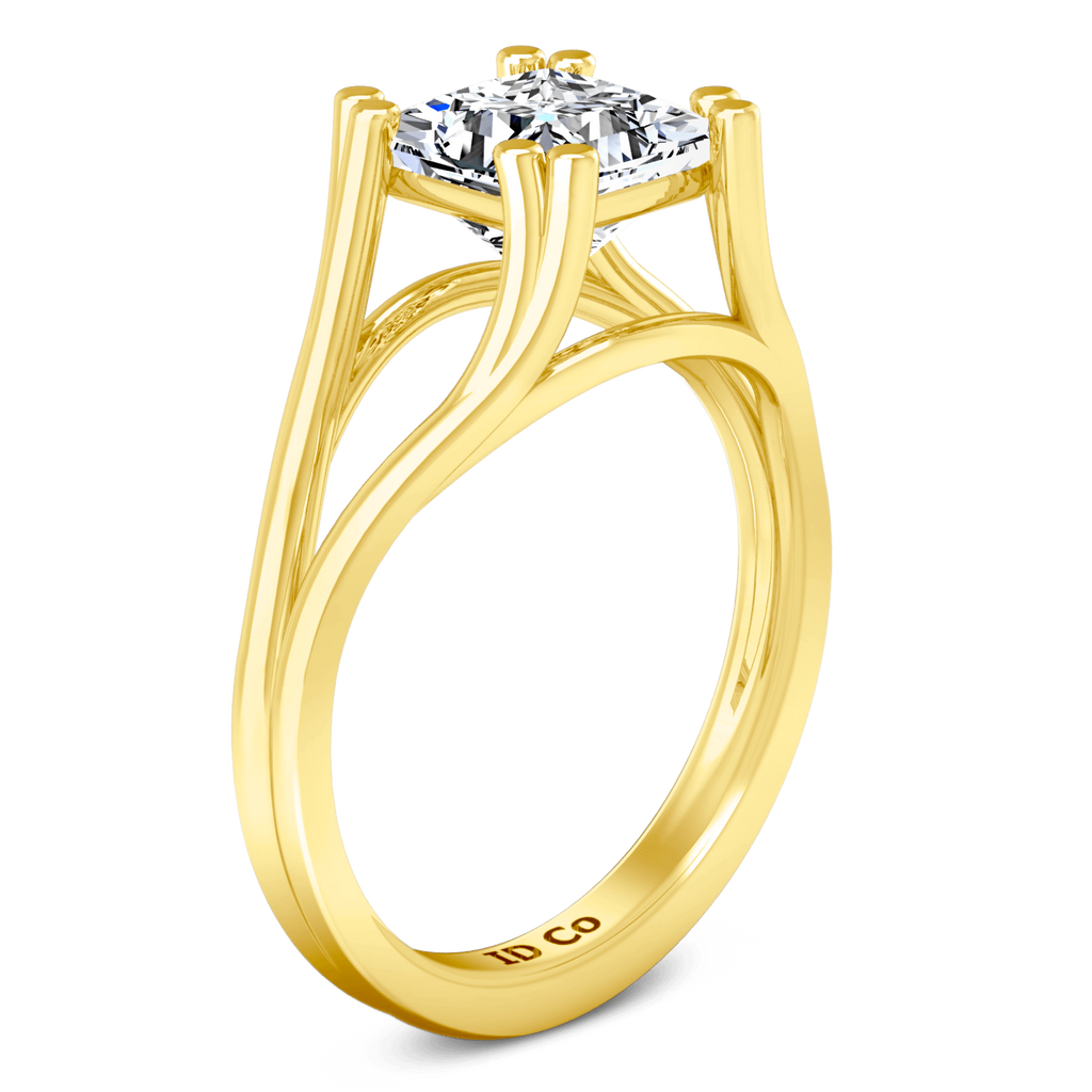 Solitaire Diamond Princess Cut Engagement Ring Bella 14K Yellow Gold engagement rings imaginediamonds 