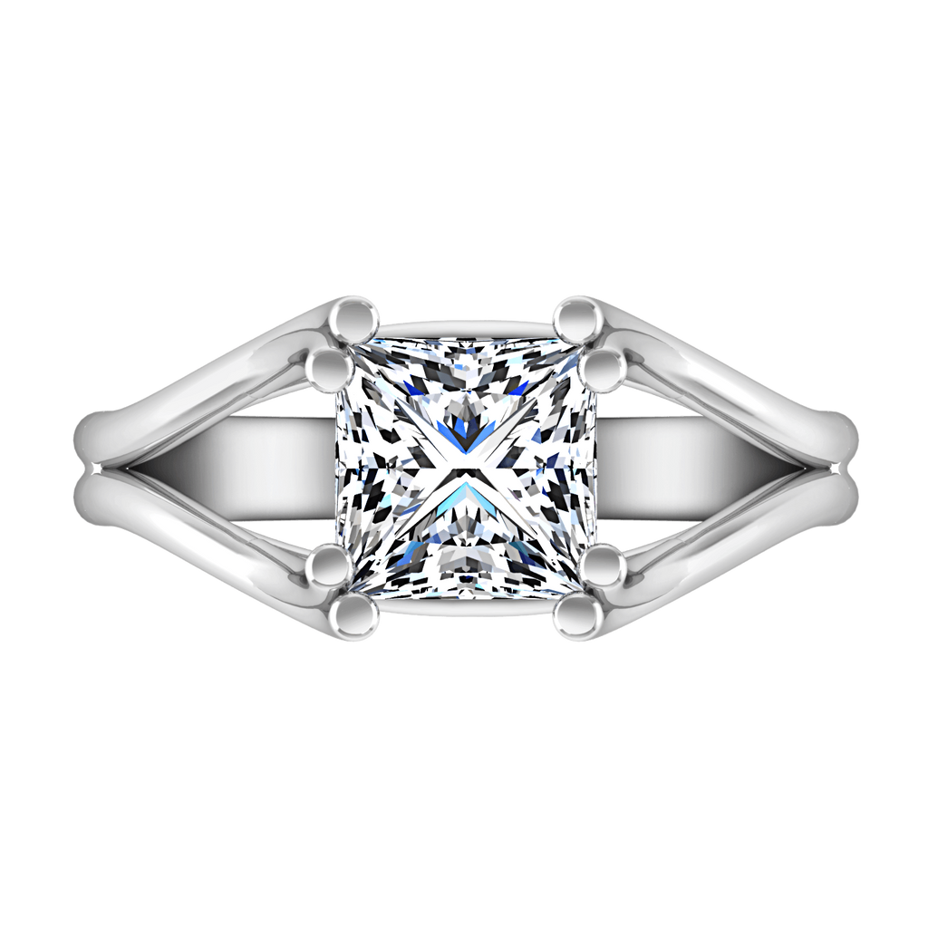 Solitaire Princess Cut Diamond Engagement Ring Bella 14K White Gold engagement rings imaginediamonds 