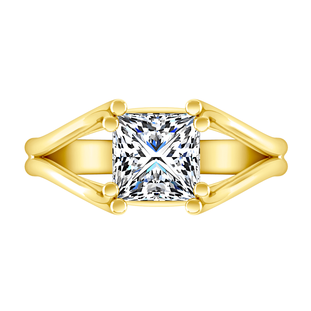 Solitaire Diamond Princess Cut Engagement Ring Bella 14K Yellow Gold engagement rings imaginediamonds 