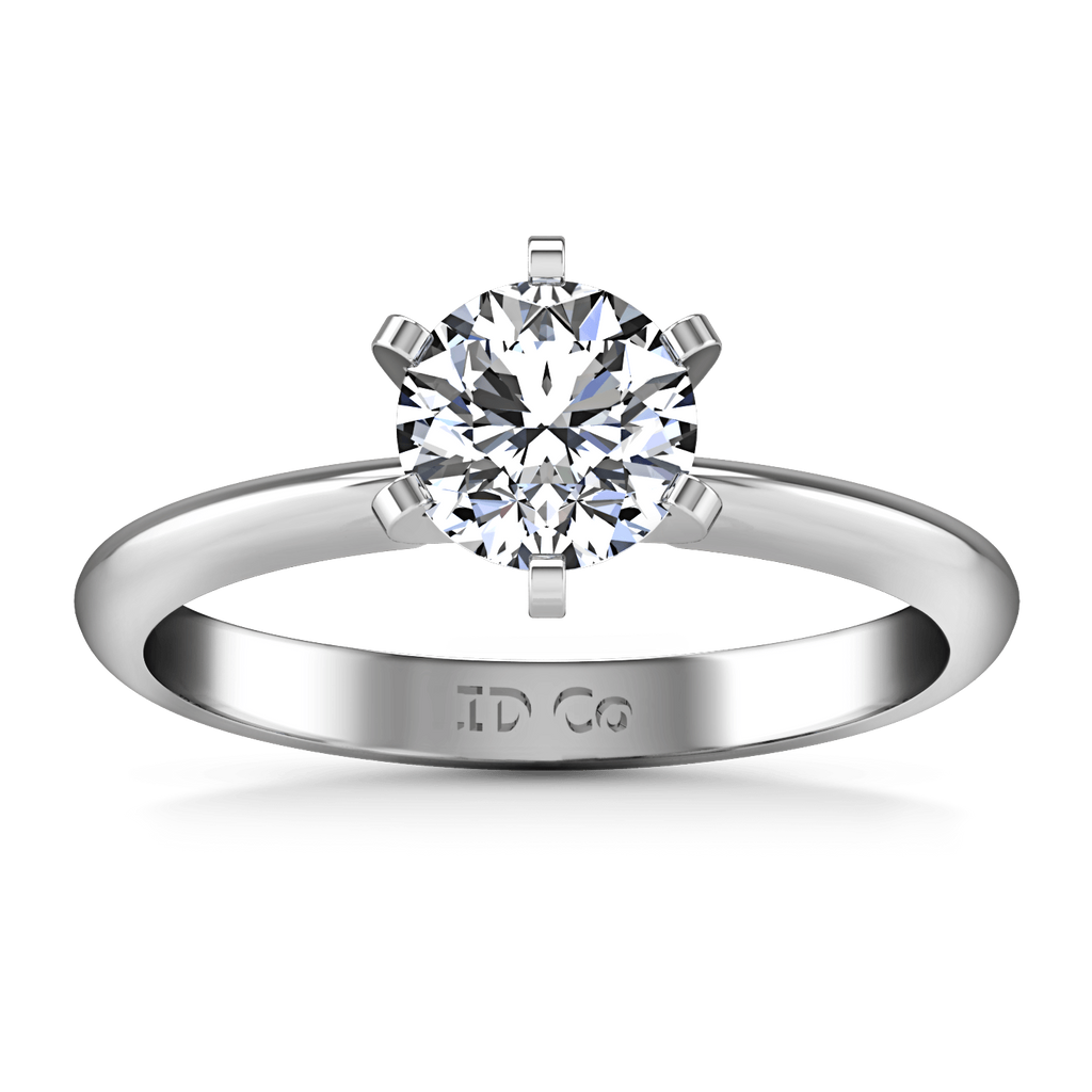 Round Diamond Solitaire Engagement Ring Classic 6 Prong 14K White Gold engagement rings imaginediamonds 