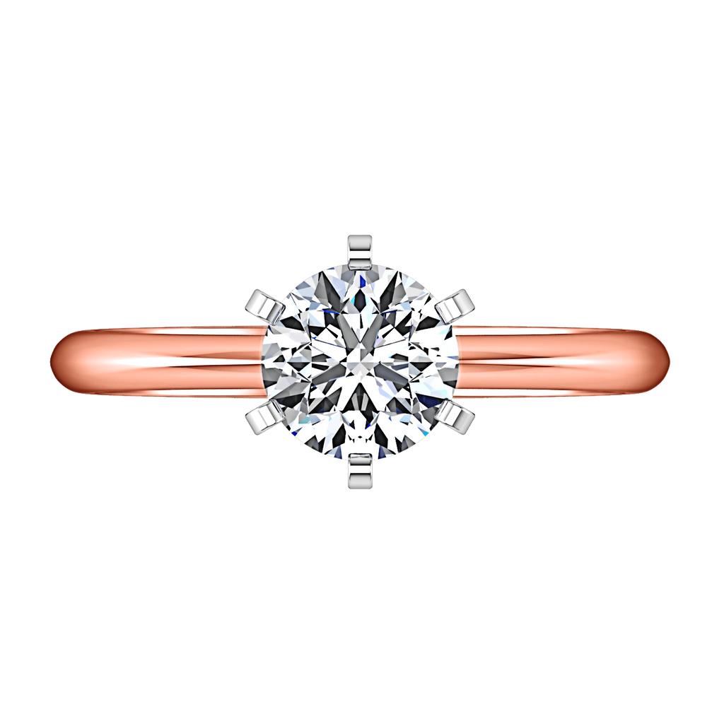 Solitaire Diamond Engagement Ring Classic 6 Prong 14K Rose Gold engagement rings imaginediamonds 