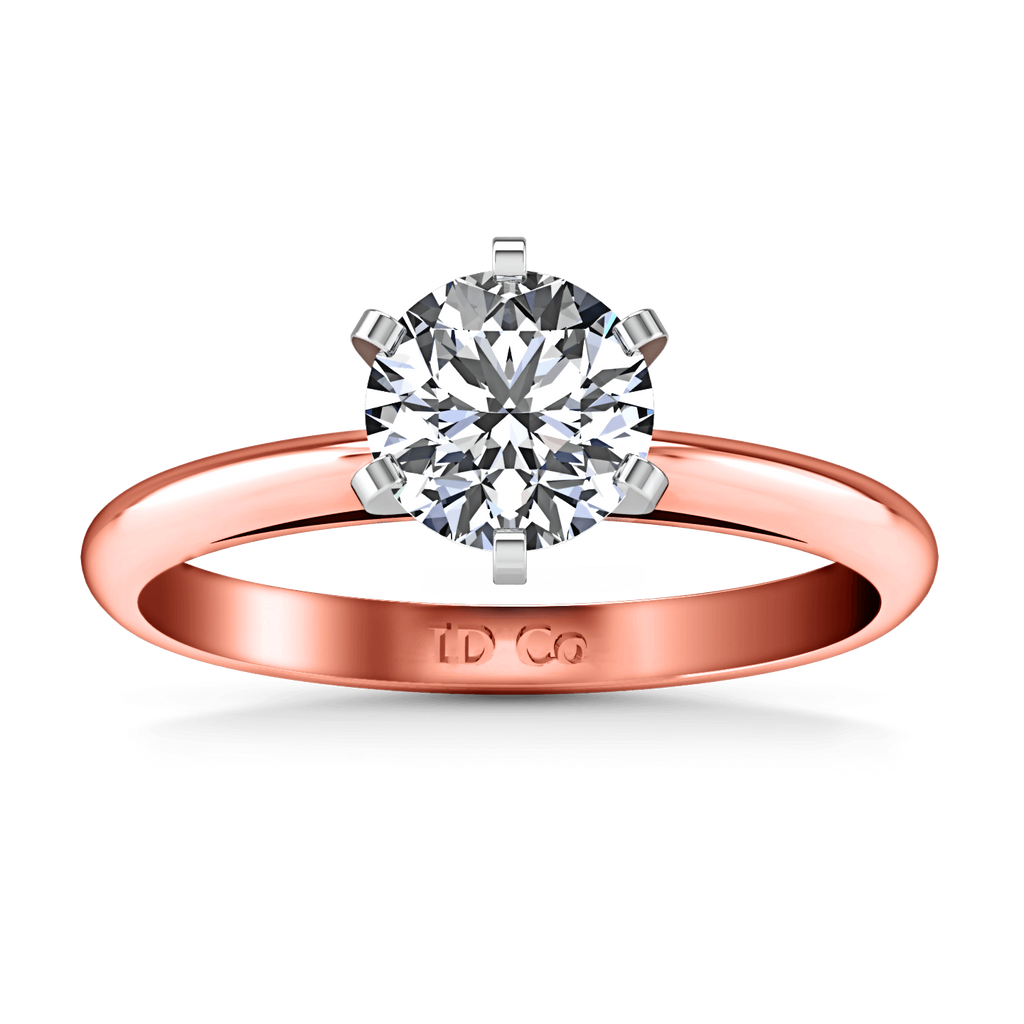 Solitaire Diamond Engagement Ring Cathedral 6 Prong 14K Rose Gold engagement rings imaginediamonds 