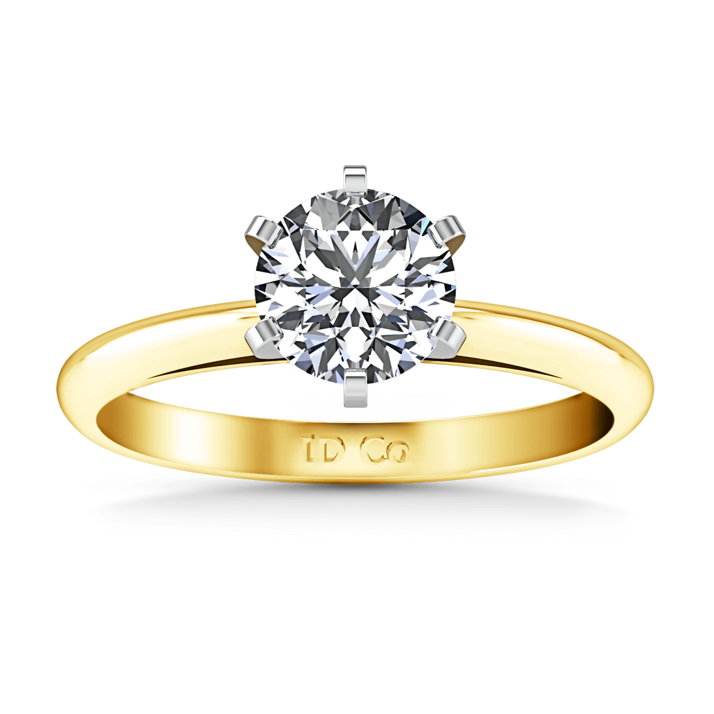 Solitaire Diamond Engagement Ring Cathedral 6 Prong 14K Yellow Gold engagement rings imaginediamonds 