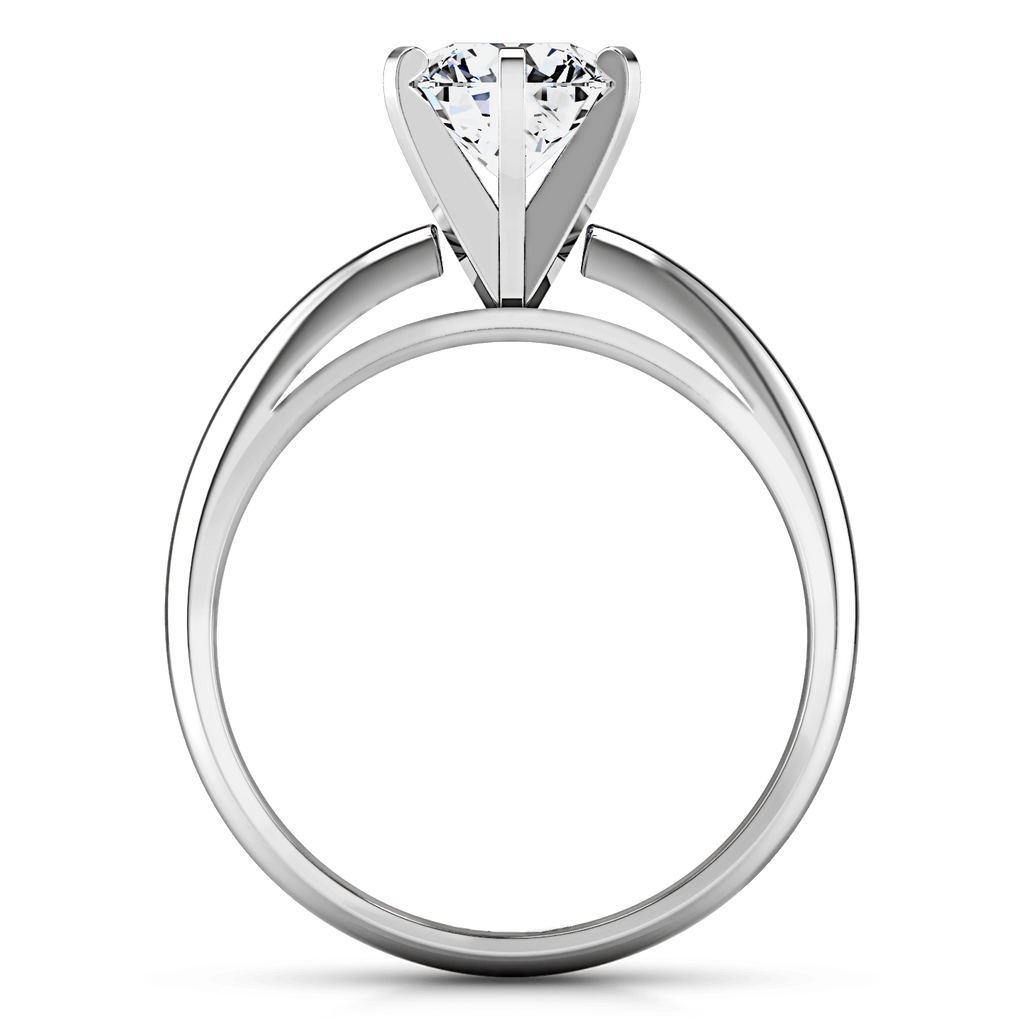 Round Diamond Solitaire Engagement Ring Cathedral 6 Prong 14K White Gold engagement rings imaginediamonds 