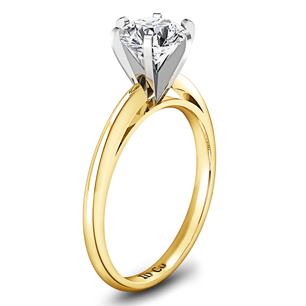 Solitaire Diamond Engagement Ring Cathedral 6 Prong 14K Yellow Gold engagement rings imaginediamonds 