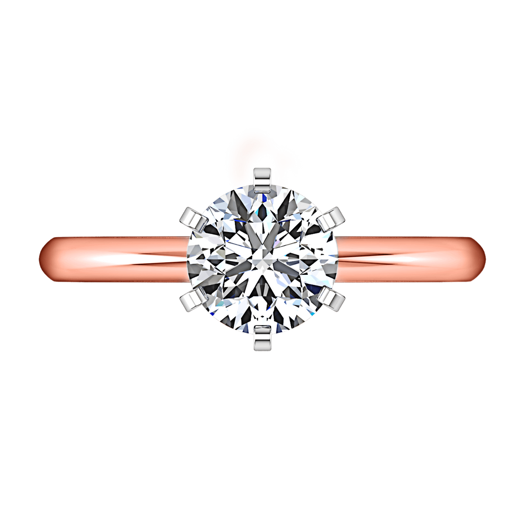 Solitaire Diamond Engagement Ring Cathedral 6 Prong 14K Rose Gold engagement rings imaginediamonds 