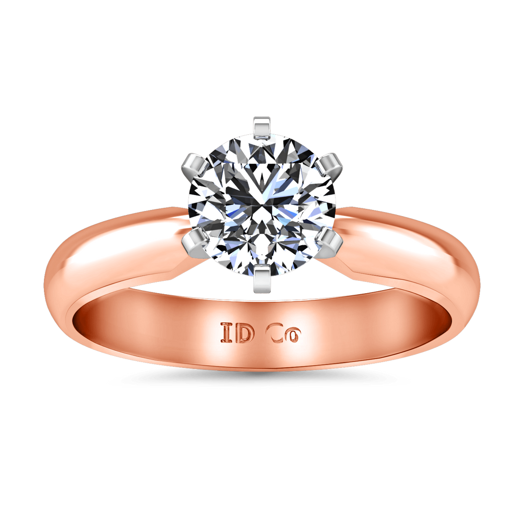 Solitaire Diamond Engagement Ring Wide Classic 6 Prong 14K Rose Gold engagement rings imaginediamonds 