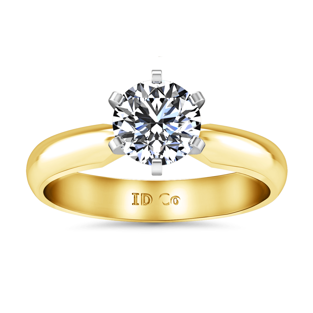 Solitaire Diamond Engagement Ring Wide Classic 6 Prong 14K Yellow Gold engagement rings imaginediamonds 