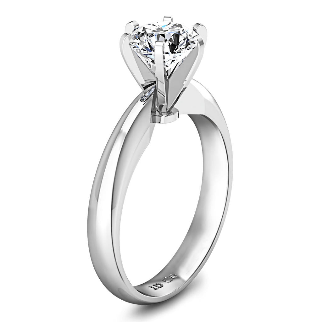 Round Diamond Solitaire Engagement Ring Wide Classic 6 Prong 14K White Gold engagement rings imaginediamonds 