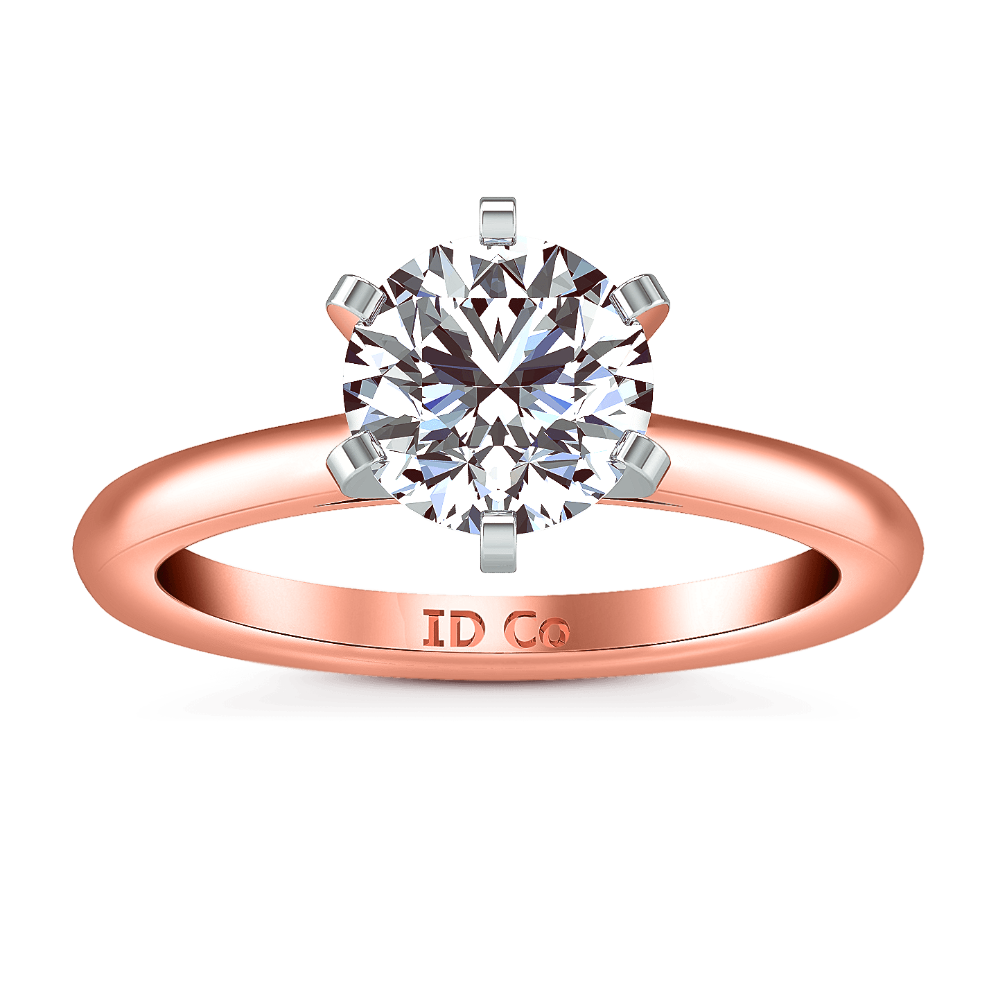 Solitaire Diamond Engagement Ring Petite Cathedral 14K Rose Gold FrostNYC