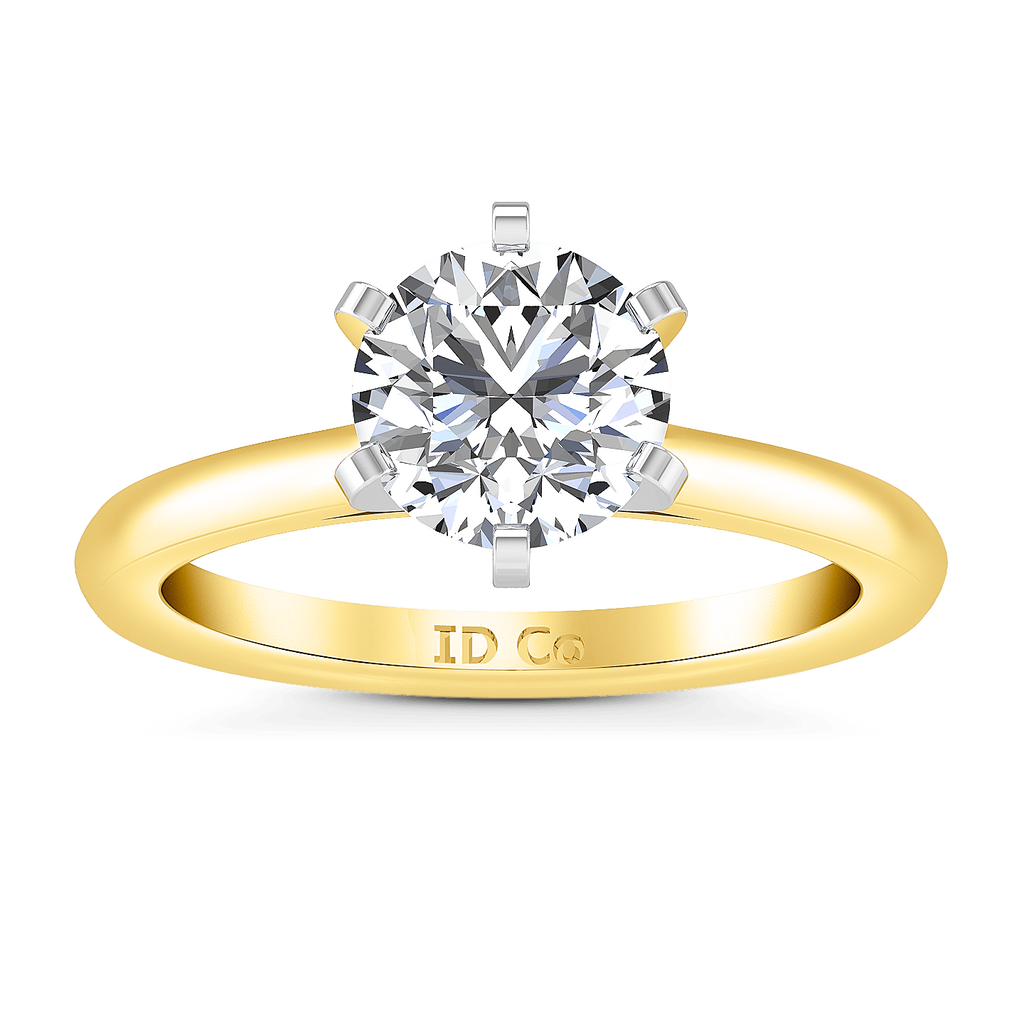 Solitaire Diamond Engagement Ring Petite Cathedral 14K Yellow Gold engagement rings imaginediamonds 