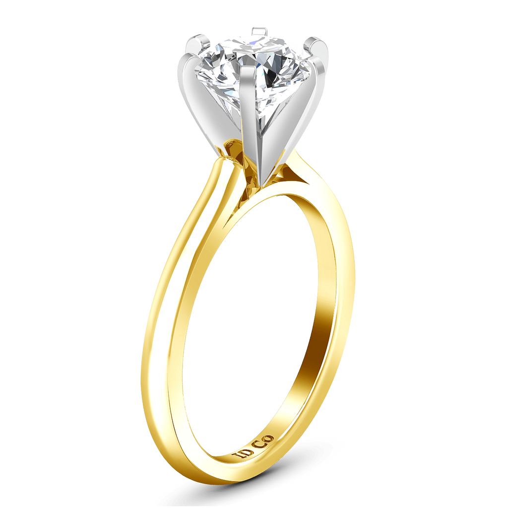 Solitaire Diamond Engagement Ring Petite Cathedral 14K Yellow Gold engagement rings imaginediamonds 