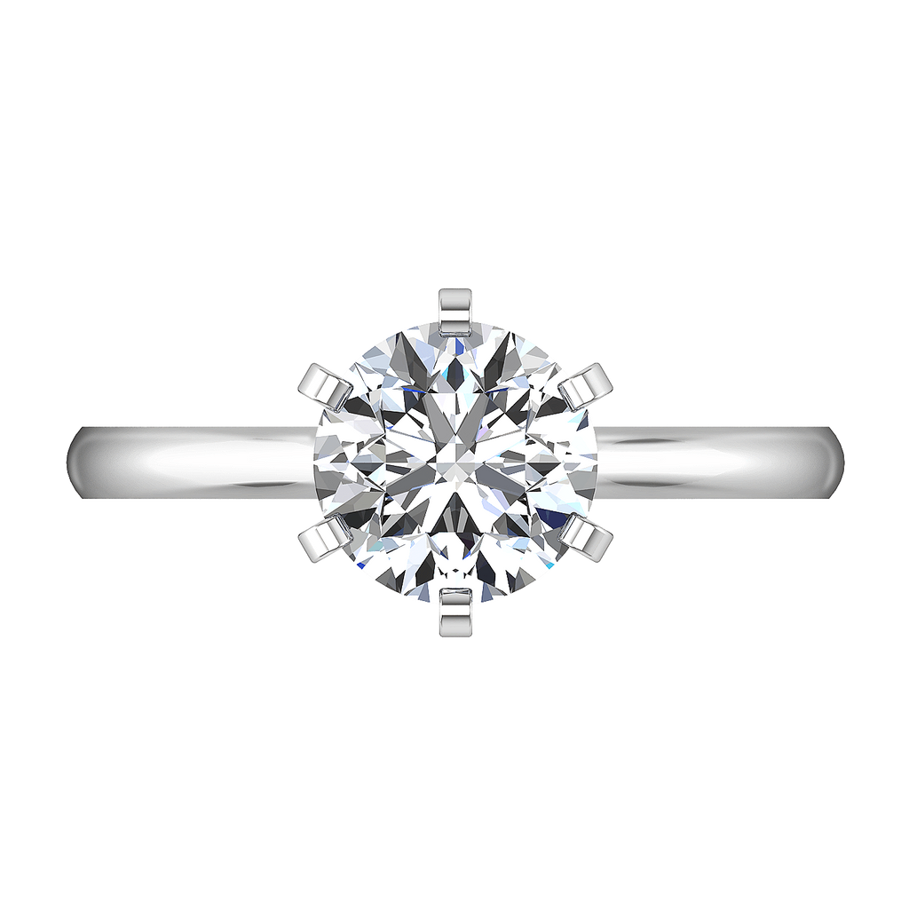 Round Diamond Solitaire Engagement Ring Petite Cathedral 14K White Gold engagement rings imaginediamonds 