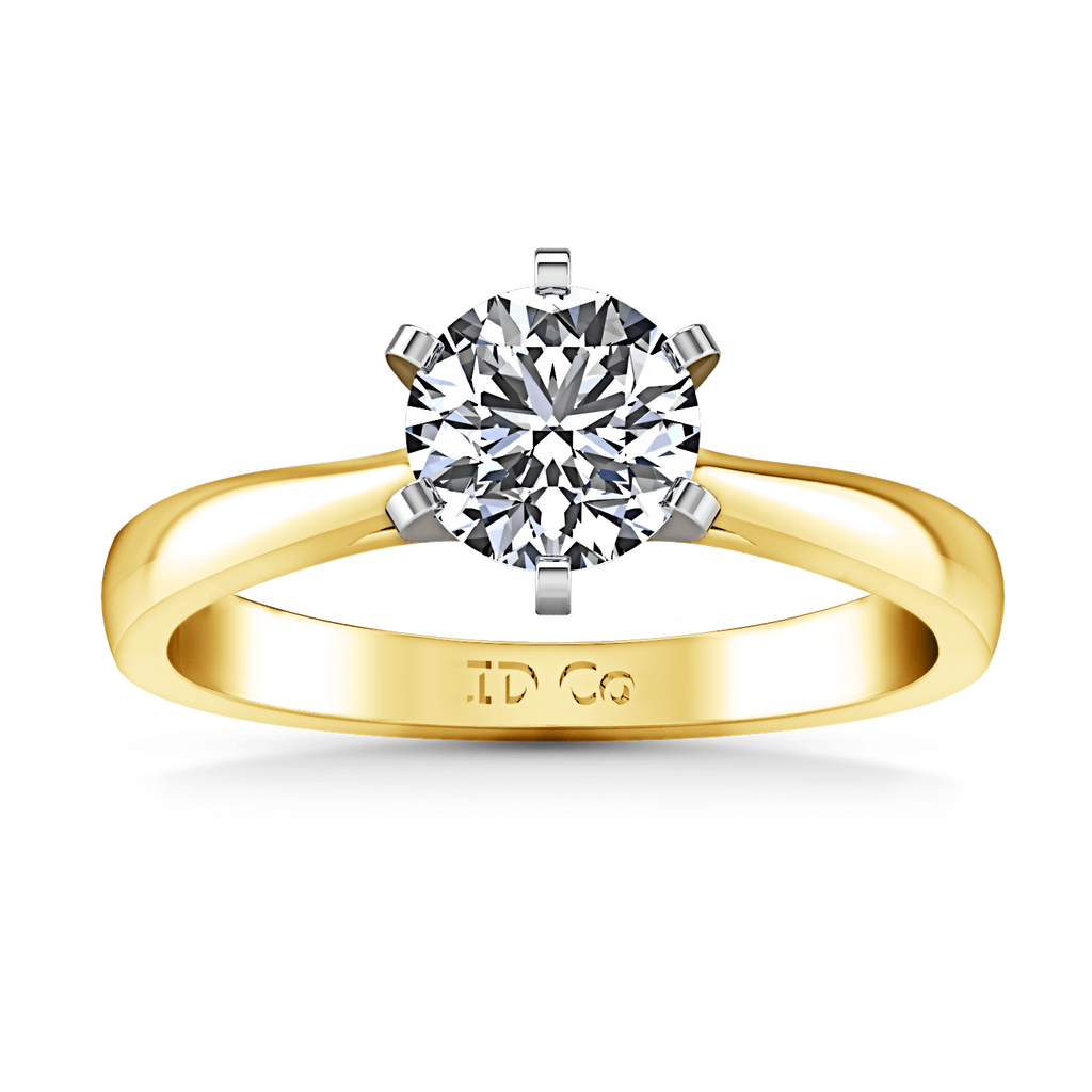 Solitaire Diamond Engagement Ring Tapered And Arched 14K Yellow Gold engagement rings imaginediamonds 