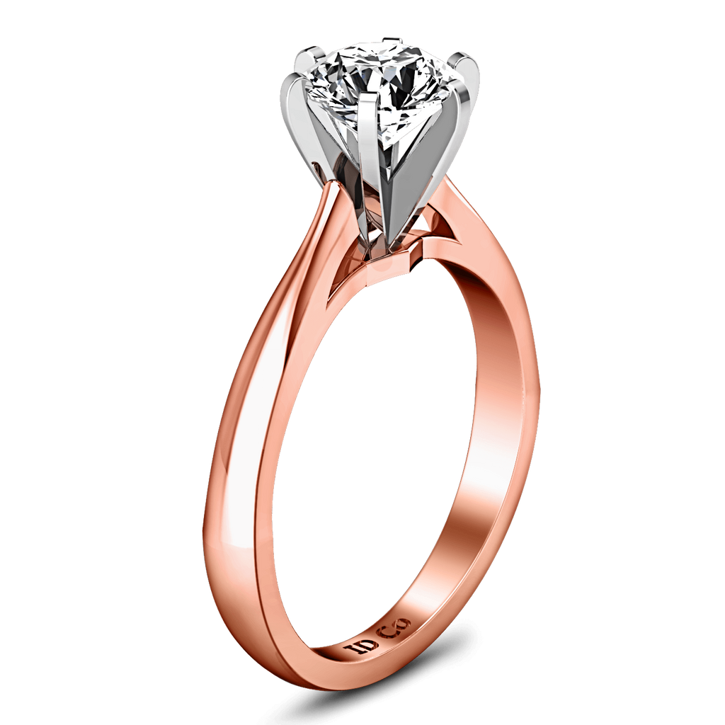 Solitaire Diamond Engagement Ring Tapered And Arched 14K Rose Gold engagement rings imaginediamonds 
