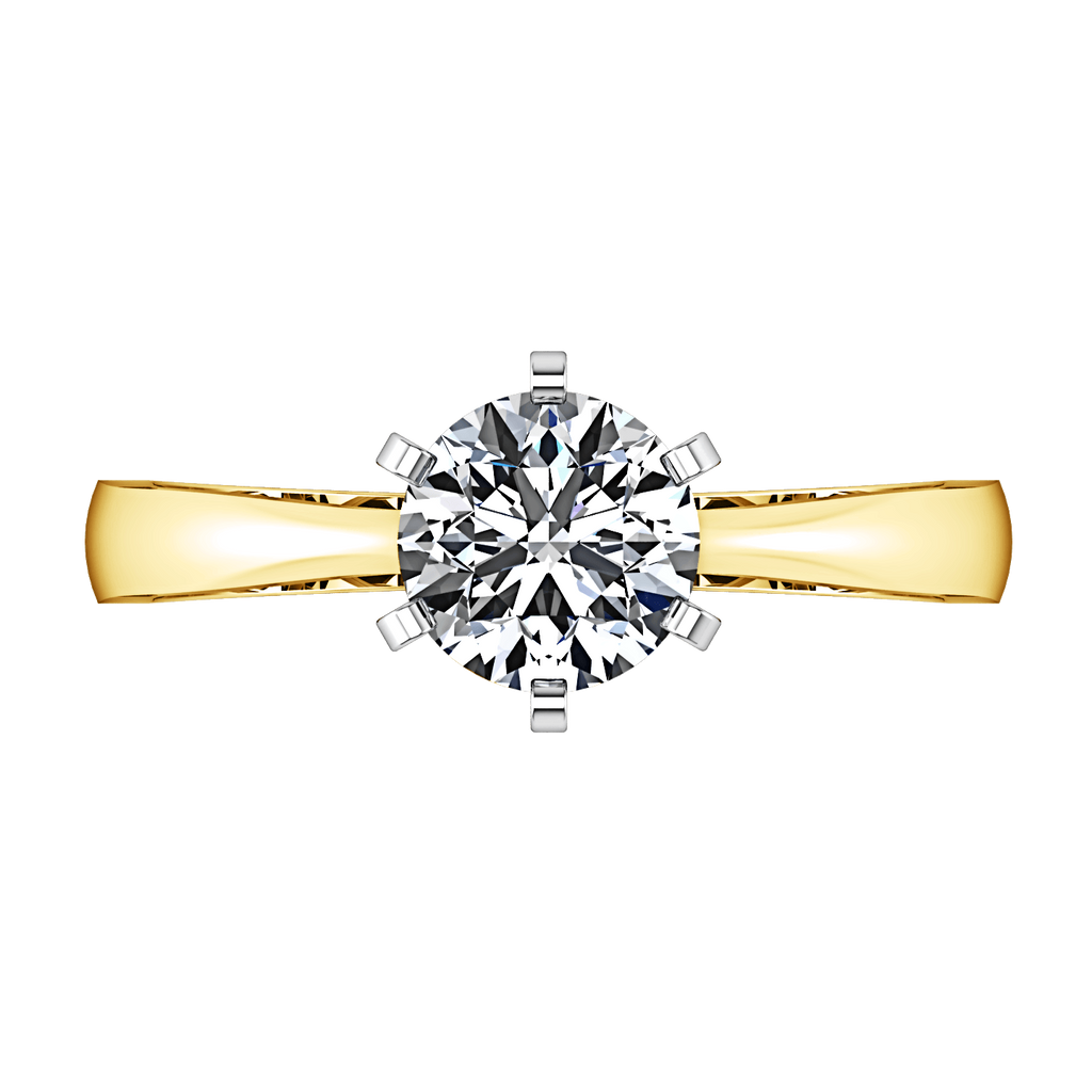 Solitaire Diamond Engagement Ring Tapered And Arched 14K Yellow Gold engagement rings imaginediamonds 