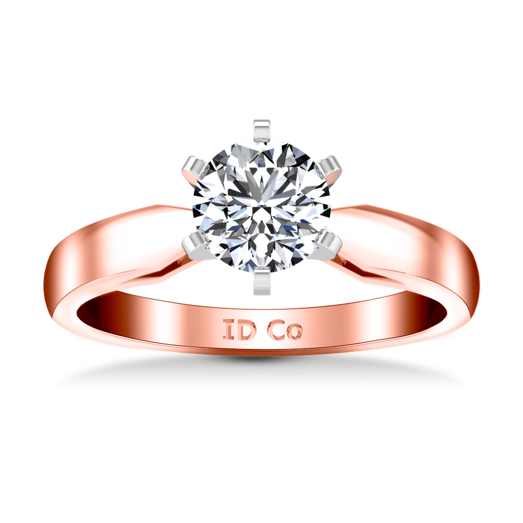 Solitaire Diamond Engagement Ring Wide Tappered 14K Rose Gold engagement rings imaginediamonds 