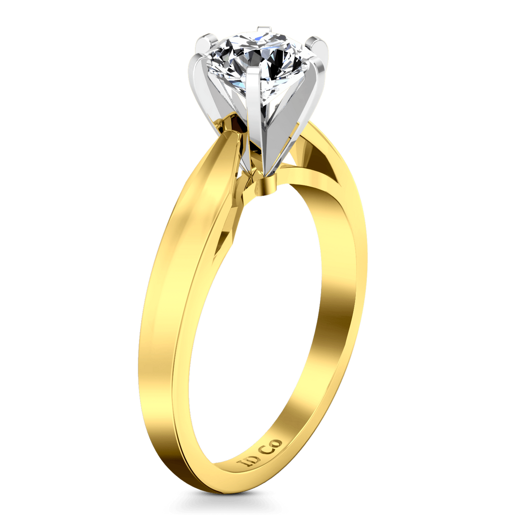 Solitaire Diamond Engagement Ring Wide Tappered 14K Yellow Gold engagement rings imaginediamonds 
