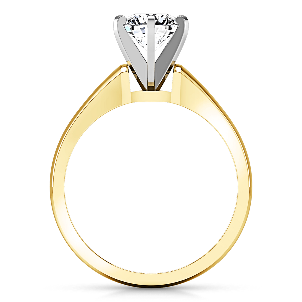 Solitaire Diamond Engagement Ring Stylized 6 Prong 14K Yellow Gold engagement rings imaginediamonds 