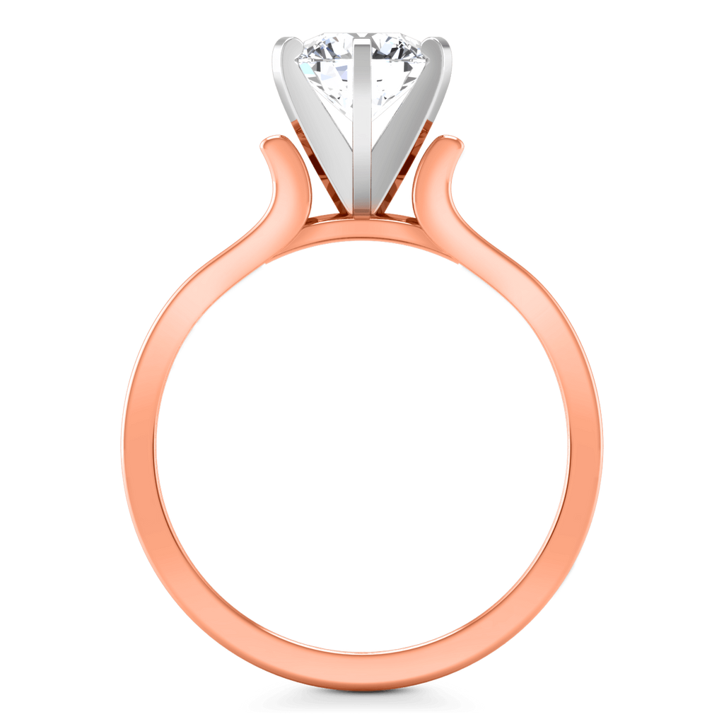 Solitaire Diamond Engagement Ring Curved Shoulder 14K Rose Gold engagement rings imaginediamonds 