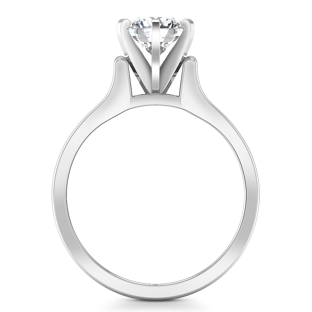 Round Diamond Solitaire Engagement Ring Modern 14K White Gold engagement rings imaginediamonds 