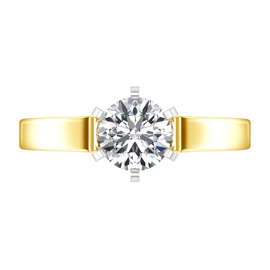 Solitaire Diamond Engagement Ring Modern 14K Yellow Gold engagement rings imaginediamonds 