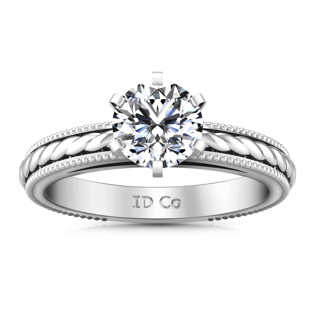 Round Diamond Solitaire Engagement Ring Janet 14K White Gold engagement rings imaginediamonds 
