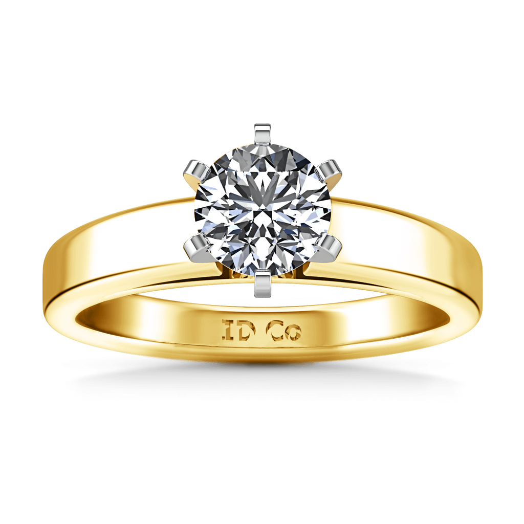 Solitaire Diamond Engagement Ring 6 Prong Contemporary 14K Yellow Gold engagement rings imaginediamonds 