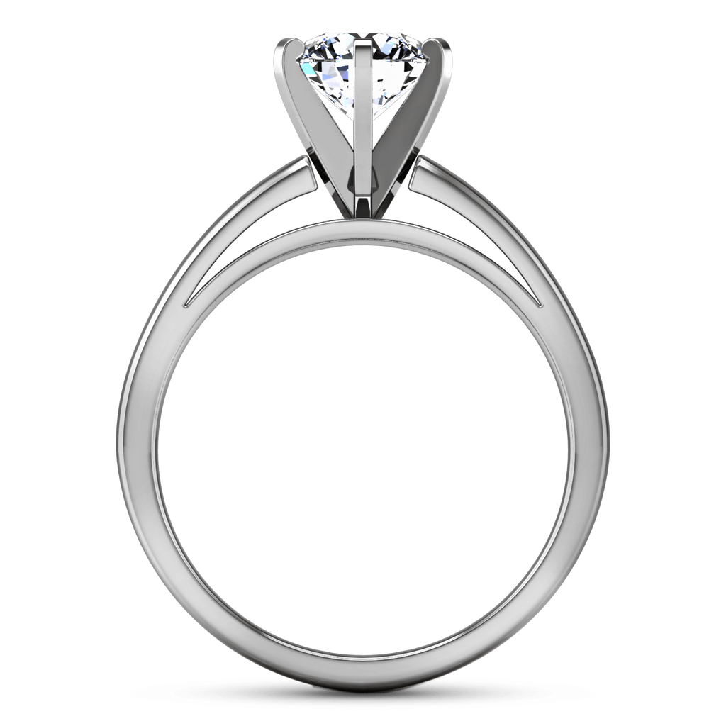 Round Diamond Solitaire Engagement Ring 6 Prong Contemporary 14K White Gold engagement rings imaginediamonds 