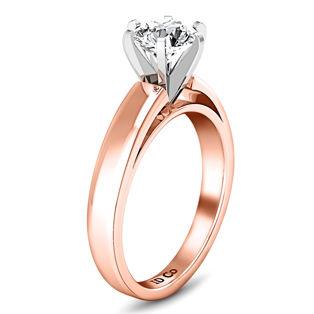 Solitaire Diamond Engagement Ring 6 Prong Contemporary 14K Rose Gold engagement rings imaginediamonds 