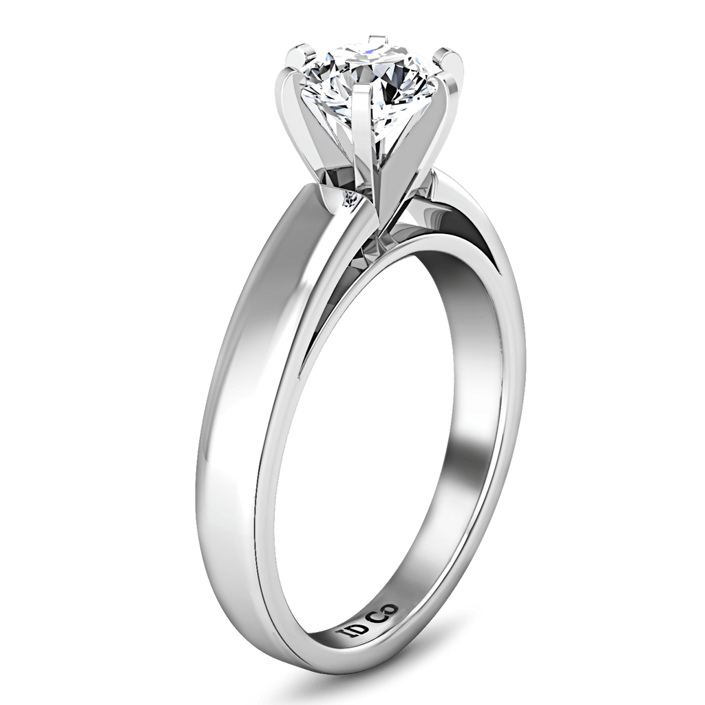 Round Diamond Solitaire Engagement Ring 6 Prong Contemporary 14K White Gold engagement rings imaginediamonds 