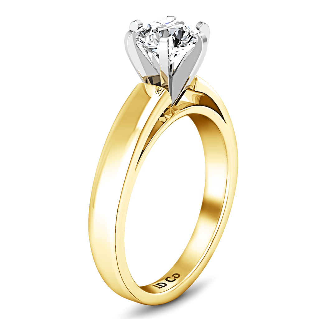 Solitaire Diamond Engagement Ring 6 Prong Contemporary 14K Yellow Gold engagement rings imaginediamonds 