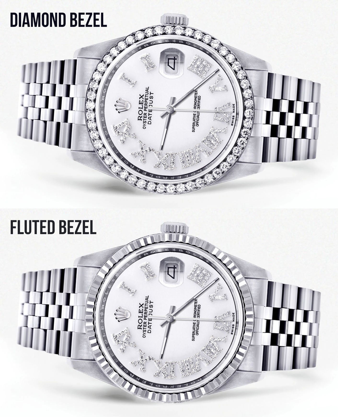Womens Rolex Datejust Watch 16200 | 36Mm | White Roman Numeral Dial |