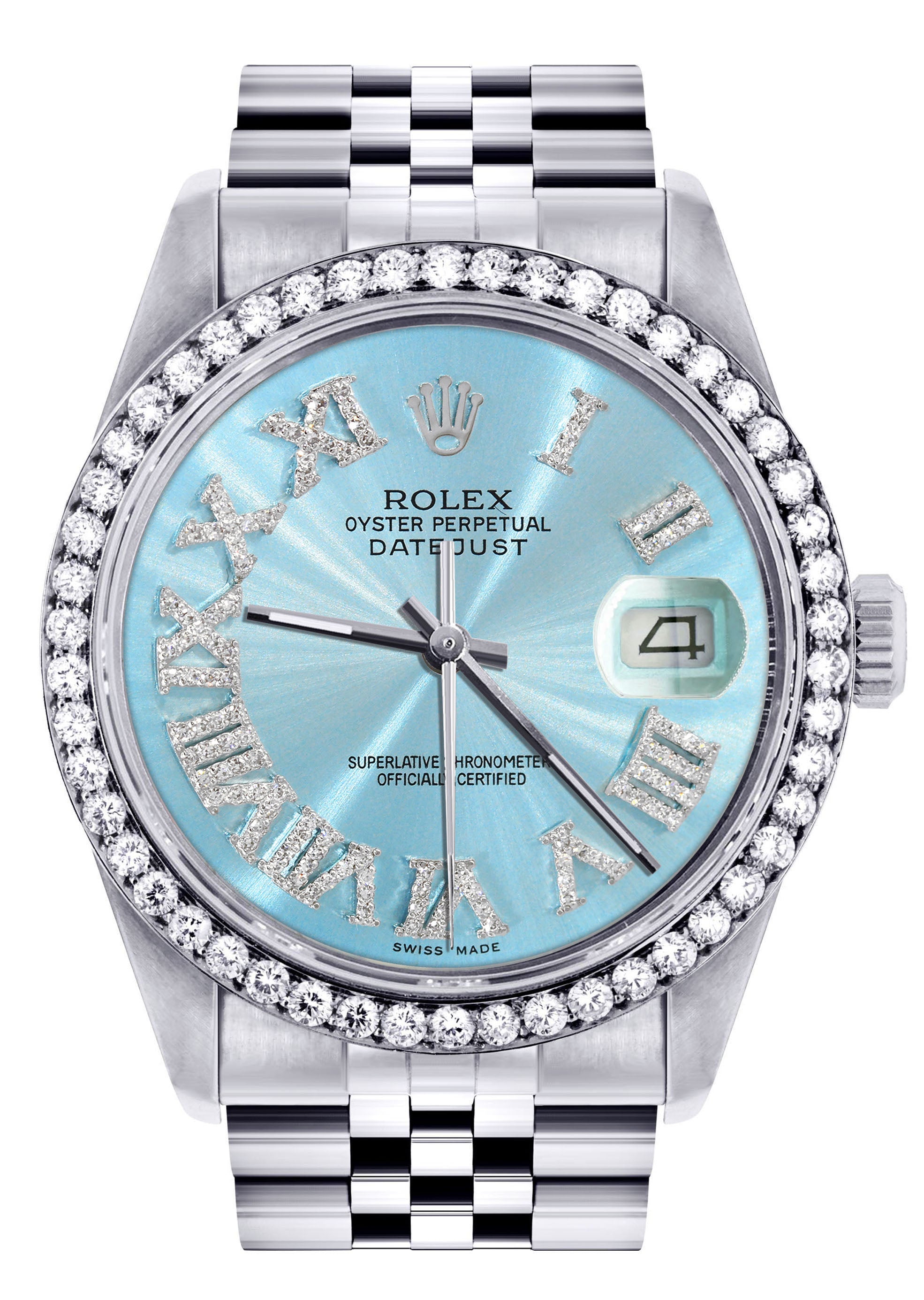 Rolex datejust light blue Clearance