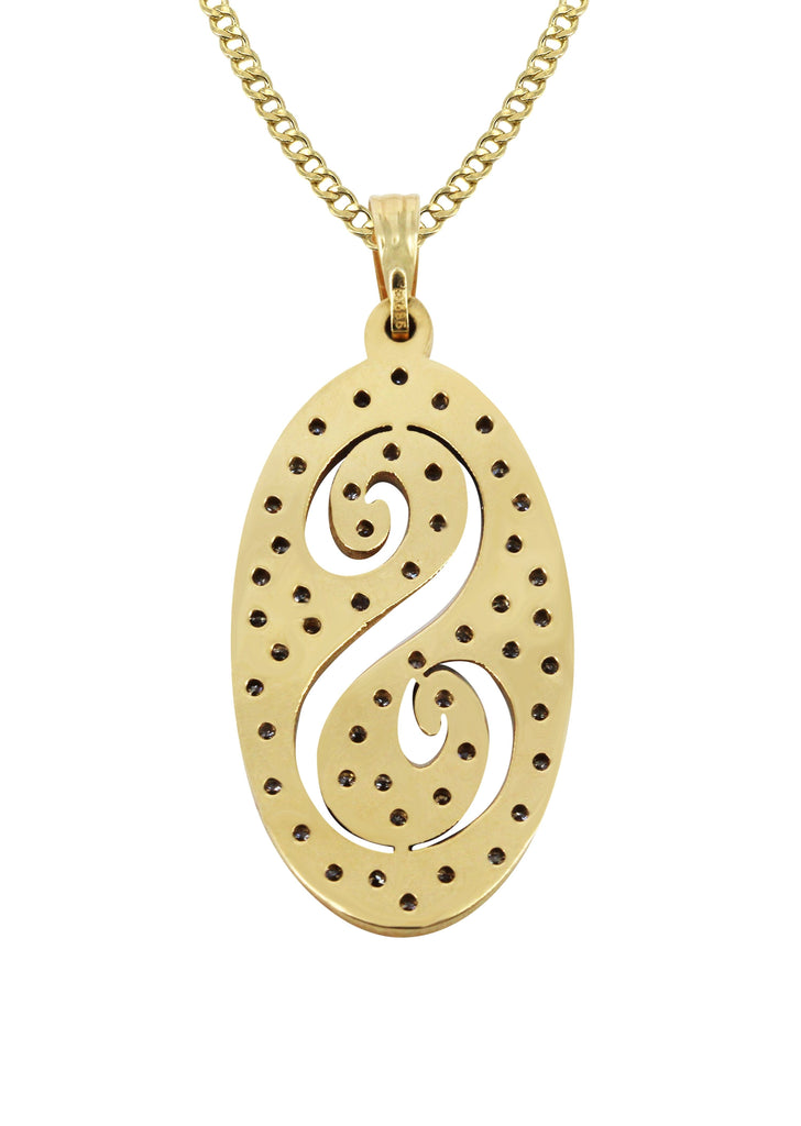 14K Ladies Single Letter Name Plate Necklace | Appx. 12.6 Grams Name Plate Manufacturer 16 