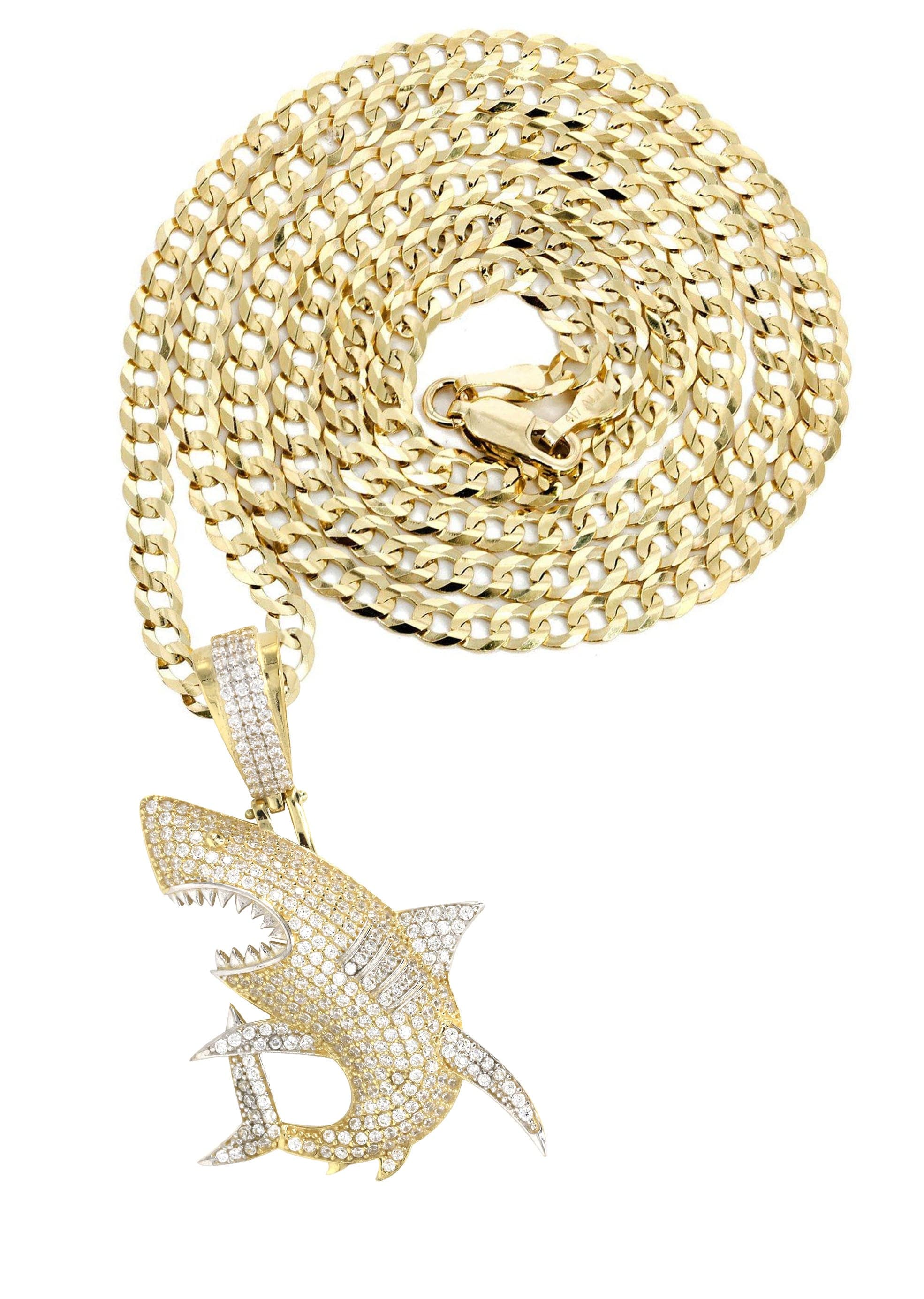 10K Yellow Gold Shark Necklace Grams