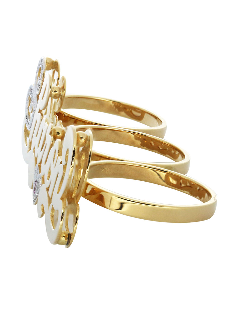 All Apps Names Rings 14K Gold Three Finger Name Ring | Appx. 10.8 Grams