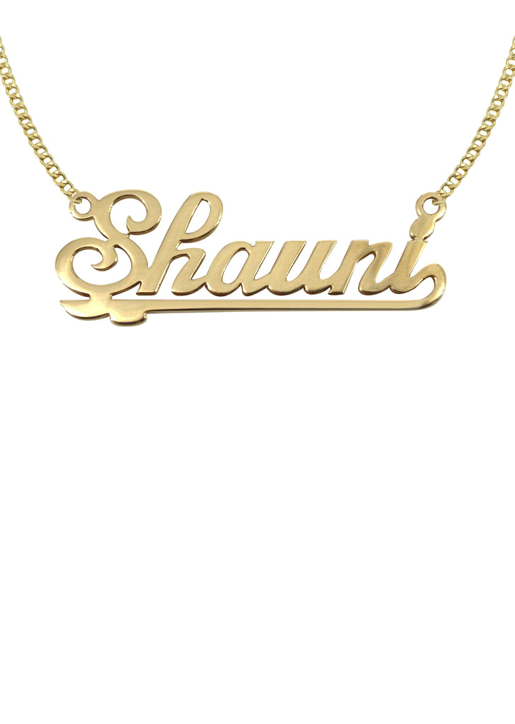 14K Ladies Plain Gold Name Plate Necklace | Appx. 7.1 Grams Name Plate Manufacturer 16 