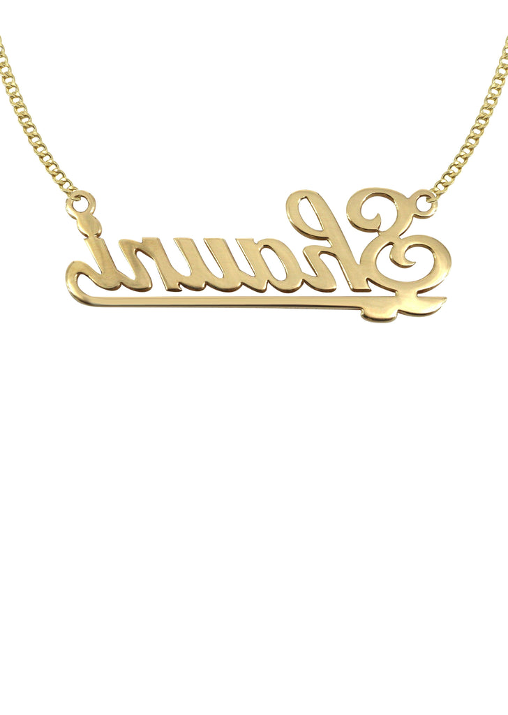 14K Ladies Plain Gold Name Plate Necklace | Appx. 7.1 Grams Name Plate Manufacturer 16 