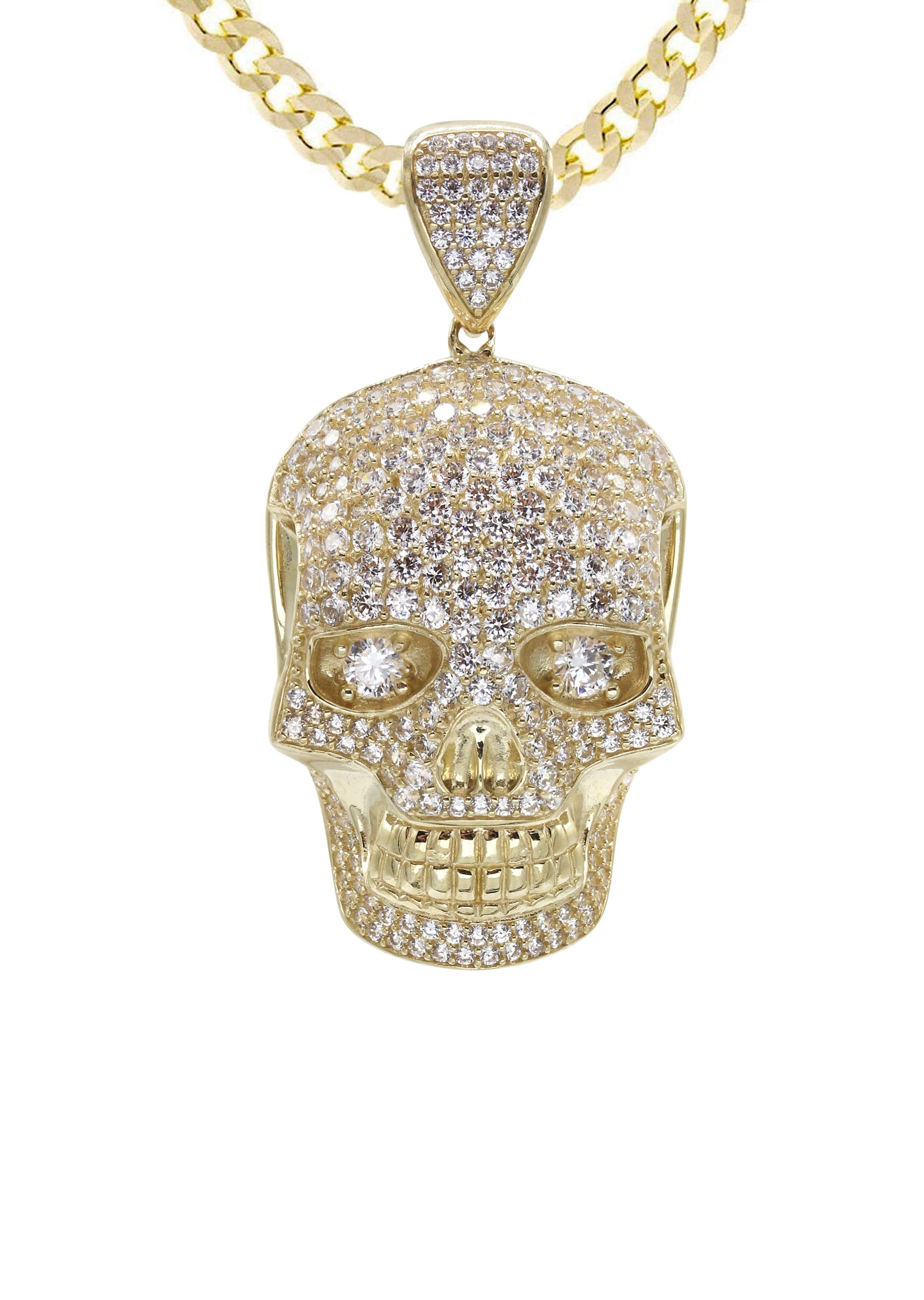 10k Gold Skull Diamond Skull Jewelry 10K Yellow Gold Skull Head