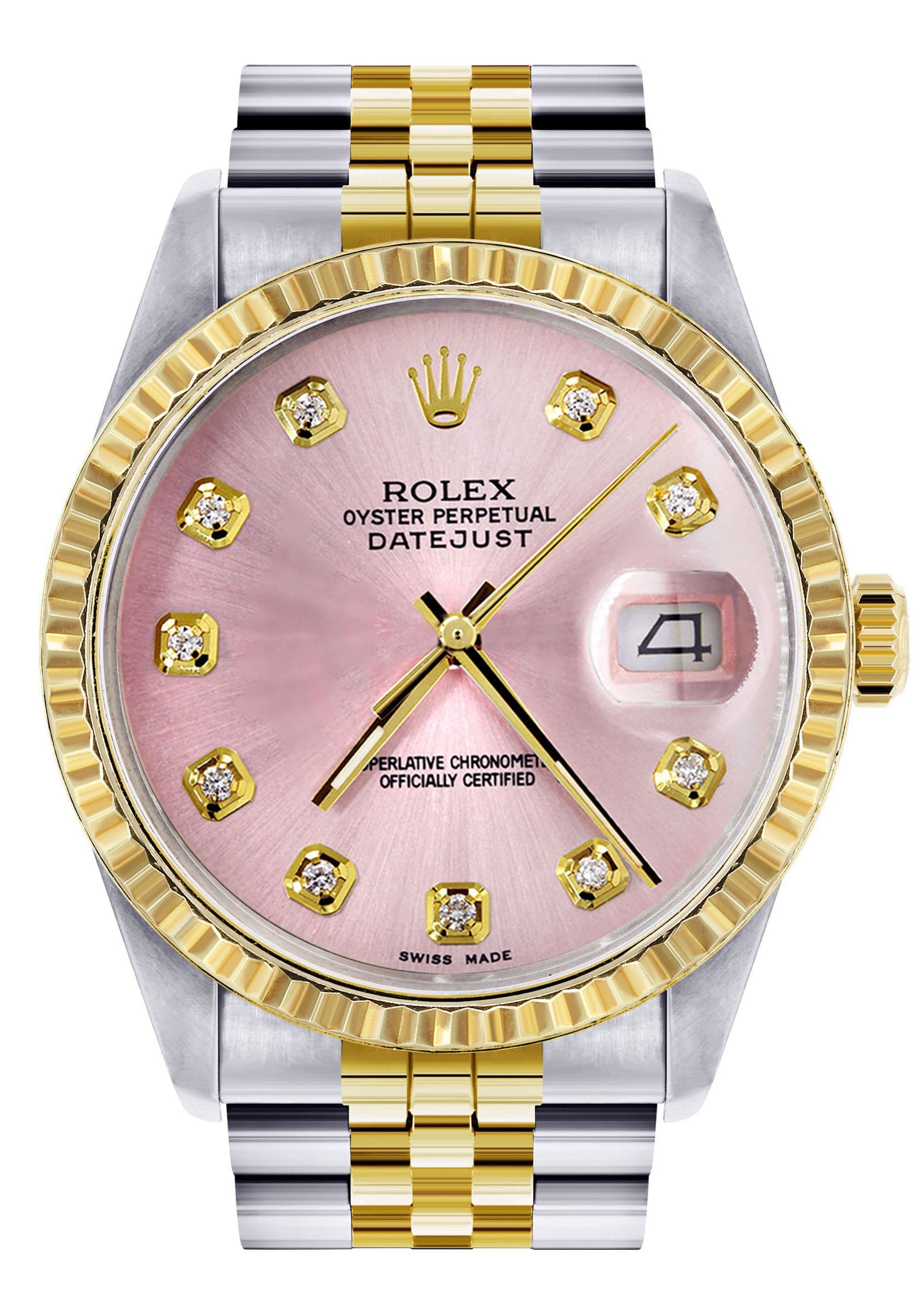 Mens Rolex Datejust Watch 16233 Two Tone | 36Mm | Pink Dial | Jubilee
