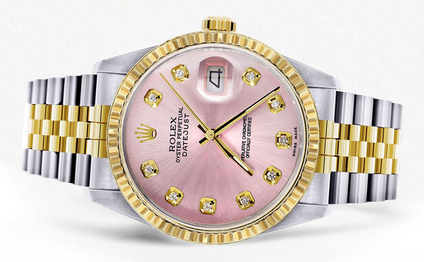 Mens Rolex Datejust Watch 16233 Two Tone | 36Mm | Pink Dial | Jubilee