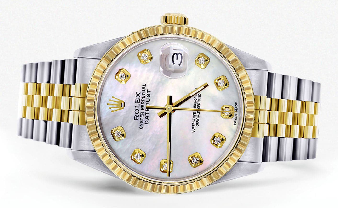 Mens Rolex Datejust Watch 16233 Two Tone | 36Mm | Mother of Pearl Dial