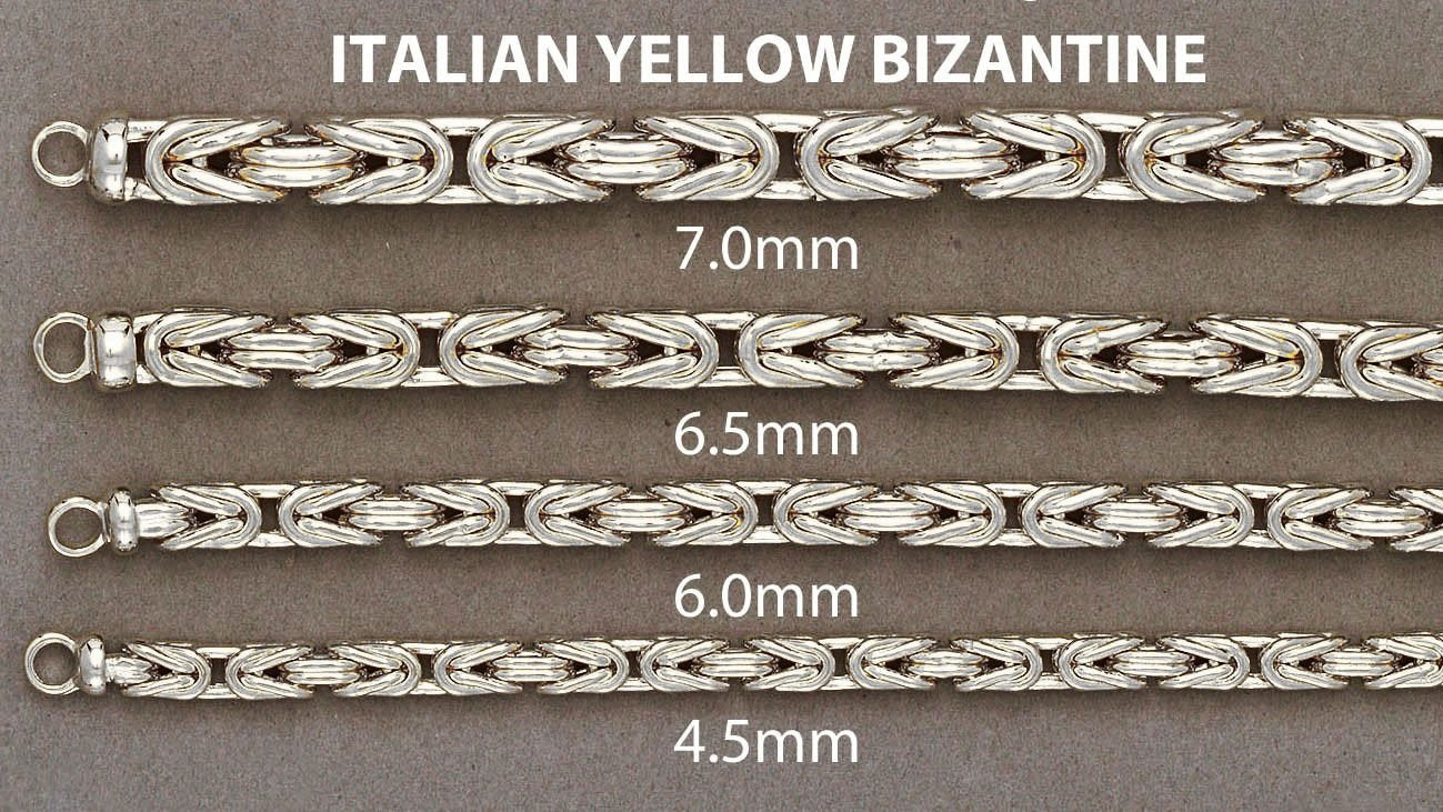 Cadenas Bizantinas Para Hombre Collar De De Plata De Ley Chapada