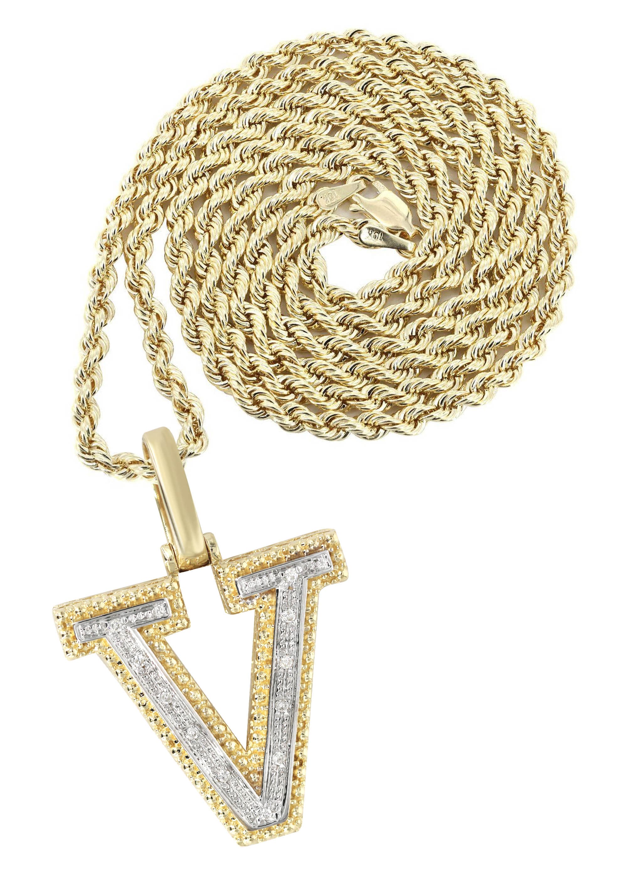 Diamond 10K Yellow Gold Letter 