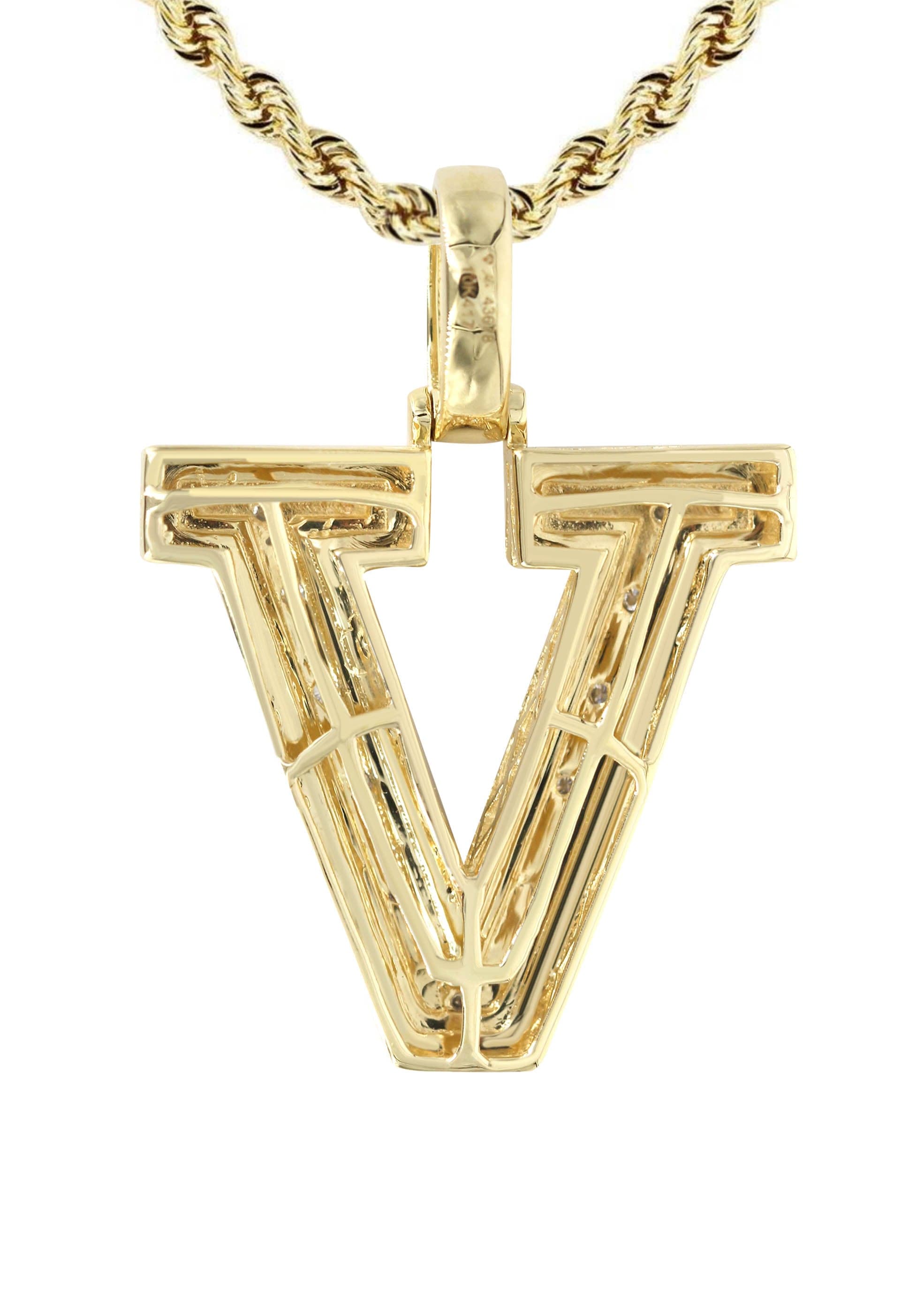 Diamond 10K Yellow Gold Letter 