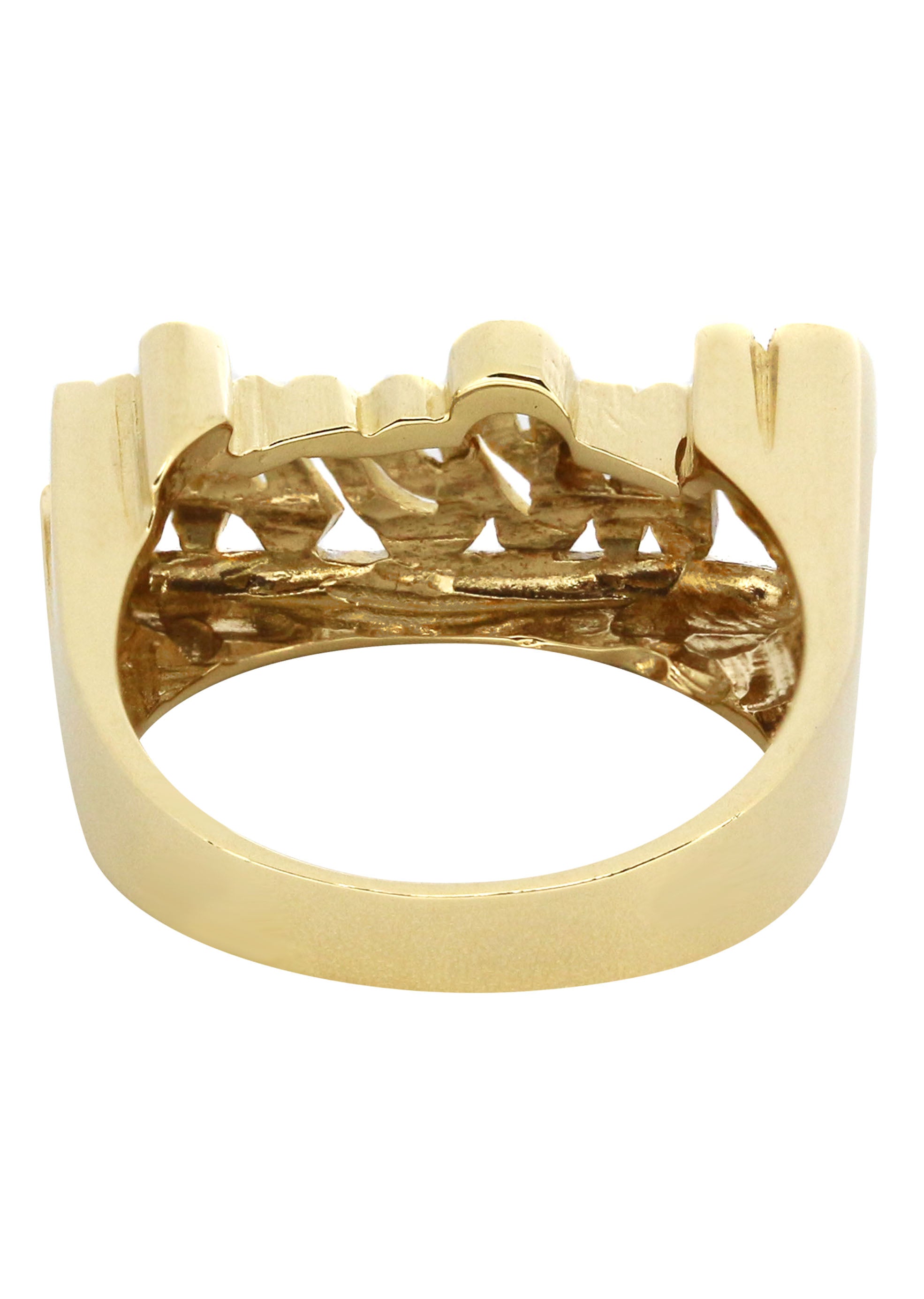 Solid 10k Yellow Gold Love Script Ring - High Polish, Size 4.5, Handcrafted In USA