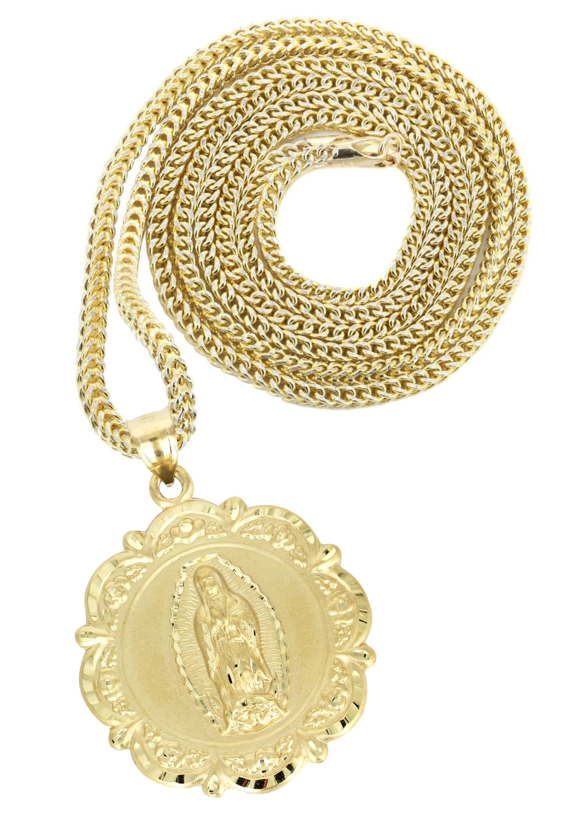 10K Yellow Gold Virgin Mary Necklace Grams