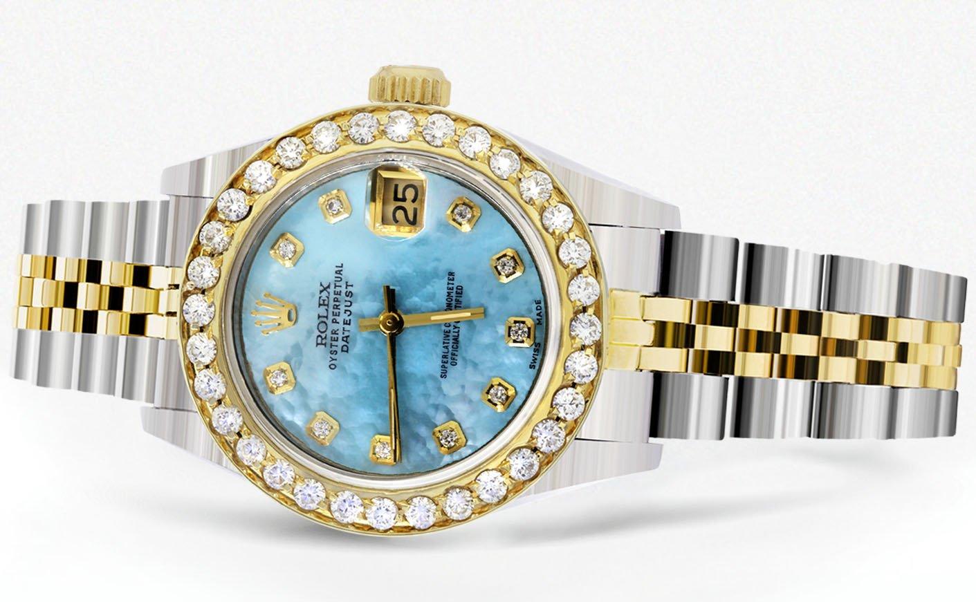 Womens Diamond Gold Rolex Watch | 1 Carat Bezel | 26Mm  display picture 1